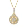 Ross-simons Diamond Openwork Circle Pendant Necklace In 18kt Gold Over Sterling In Multi