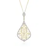 Ross-simons Diamond Openwork Pendant Necklace In 18kt Gold Over Sterling