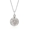 Ross-simons Diamond Openwork Pendant Necklace In Sterling Silver In Multi
