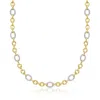 Ross-simons Diamond Oval-link Necklace In 18kt Gold Over Sterling In Multi