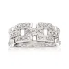 Ross-simons Diamond Panther-link Ring In Sterling Silver In White