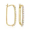 Ross-simons Diamond Paper Clip Link Hoop Earrings In 18kt Gold Over Sterling In Silver