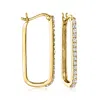 Ross-simons Diamond Paper Clip Link Hoop Earrings In 18kt Gold Over Sterling In White