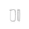 Ross-simons Diamond Paper Clip Link Hoop Earrings In Sterling Silver In Metallic