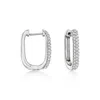 Ross-simons Diamond Paper Clip Link Hoop Earrings In Sterling Silver In White