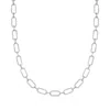 Ross-simons Diamond Paper Clip Link Necklace In Sterling Silver In Multi