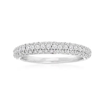 Ross-simons Diamond Pave Ring In Sterling Silver In White