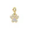 Ross-simons Diamond Paw Print Charm In 18kt Gold Over Sterling In Gold