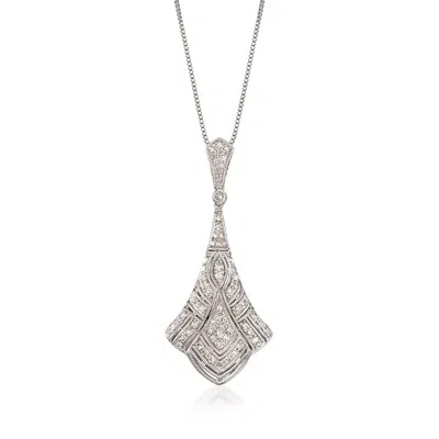 Ross-simons Diamond Pendant Necklace In Sterling Silver In Multi