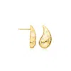 Ross-simons Diamond Puffy Teardrop Earrings In 18kt Gold Over Sterling In Gold