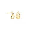 Ross-simons Diamond Puffy Teardrop Earrings In 18kt Gold Over Sterling In White