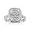Ross-simons Diamond Rectangular Cluster Ring In Sterling Silver In Metallic