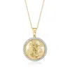 Ross-simons Diamond Replica Liberty Coin Pendant Necklace In 18kt Gold Over Sterling In Multi