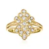 Ross-simons Diamond Ring In 18kt Gold Over Sterling In White