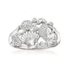 Ross-simons Diamond Sea Life Ring In Sterling Silver In White