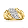 Ross-simons Diamond Shrimp Ring In 18kt Yellow Gold In White