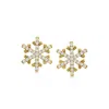 Ross-simons Diamond Snowflake Earrings In 18kt Gold Over Sterling In Gold