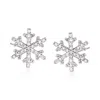 Ross-simons Diamond Snowflake Stud Earrings In 14kt White Gold In Silver