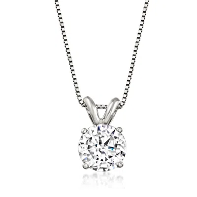 Ross-simons Diamond Solitaire Necklace In 14kt White Gold In Multi
