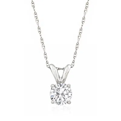 Ross-simons Diamond Solitaire Necklace In 14kt White Gold In Multi