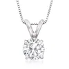 Ross-simons Diamond Solitaire Necklace In 14kt White Gold In Silver