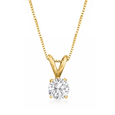Ross-simons Diamond Solitaire Necklace In 14kt Yellow Gold In Multi