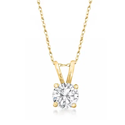 Ross-simons Diamond Solitaire Necklace In 14kt Yellow Gold In Multi