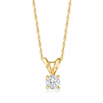 Ross-simons Diamond Solitaire Necklace In 14kt Yellow Gold In Multi