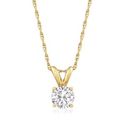 Ross-simons Diamond Solitaire Necklace In 14kt Yellow Gold In Multi