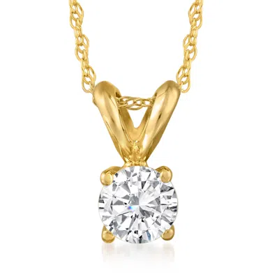 Ross-simons Diamond Solitaire Necklace In 14kt Yellow Gold In Multi