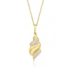 Ross-simons Diamond Spiral Pendant Necklace In 18kt Gold Over Sterling In Gold