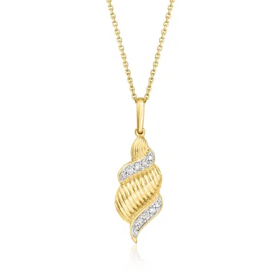 Ross-simons Diamond Spiral Pendant Necklace In 18kt Gold Over Sterling