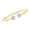 Ross-simons Diamond Square And Round Cluster Cuff Bracelet In 18kt Gold Over Sterling In Multi