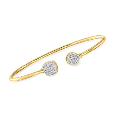 Ross-simons Diamond Square And Round Cluster Cuff Bracelet In 18kt Gold Over Sterling In Multi