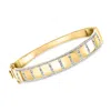 Ross-simons Diamond Square-pattern Bangle Bracelet In 18kt Yellow Gold