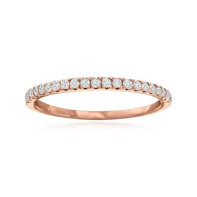 Ross-simons Diamond Stackable Ring In 14kt Rose Gold In White