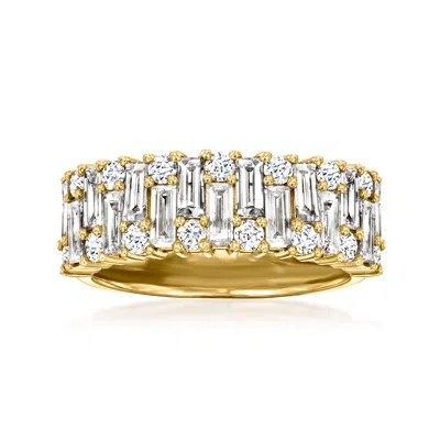 Ross-simons Diamond Staggered Ring In 14kt Yellow Gold In White