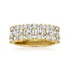 Ross-simons Diamond Staggered Ring In 14kt Yellow Gold In White