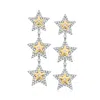Ross-simons Diamond Star Drop Earrings In 14kt 2-tone Gold In White
