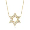 Ross-simons Diamond Star Of David Necklace In 14kt Yellow Gold In Multi