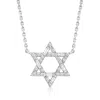 Ross-simons Diamond Star Of David Necklace In Sterling Silver In Silver