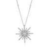 Ross-simons Diamond Starburst Necklace In Sterling Silver In Silver
