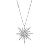 Ross-simons Diamond Starburst Necklace In Sterling Silver In Multi