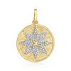 Ross-simons Diamond Starburst Pendant In 14kt Yellow Gold In Gold