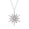 Ross-simons Diamond Starburst Pendant Necklace In Sterling Silver In Multi