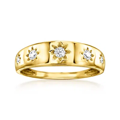 Ross-simons Diamond Starburst Ring In 18kt Gold Over Sterling In White