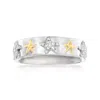 Ross-simons Diamond Starfish Band Ring In 2-tone Sterling Silver In White
