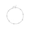 Ross-simons Bezel-set Diamond Anklet In 14kt White Gold In Metallic