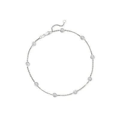 ROSS-SIMONS DIAMOND STATION ANKLET IN 14KT WHITE GOLD