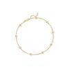 Ross-simons Diamond Station Anklet In 14kt Yellow Gold In Multi